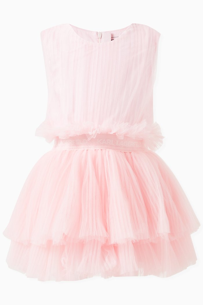 

Ruffled Dress in Tulle, Pink