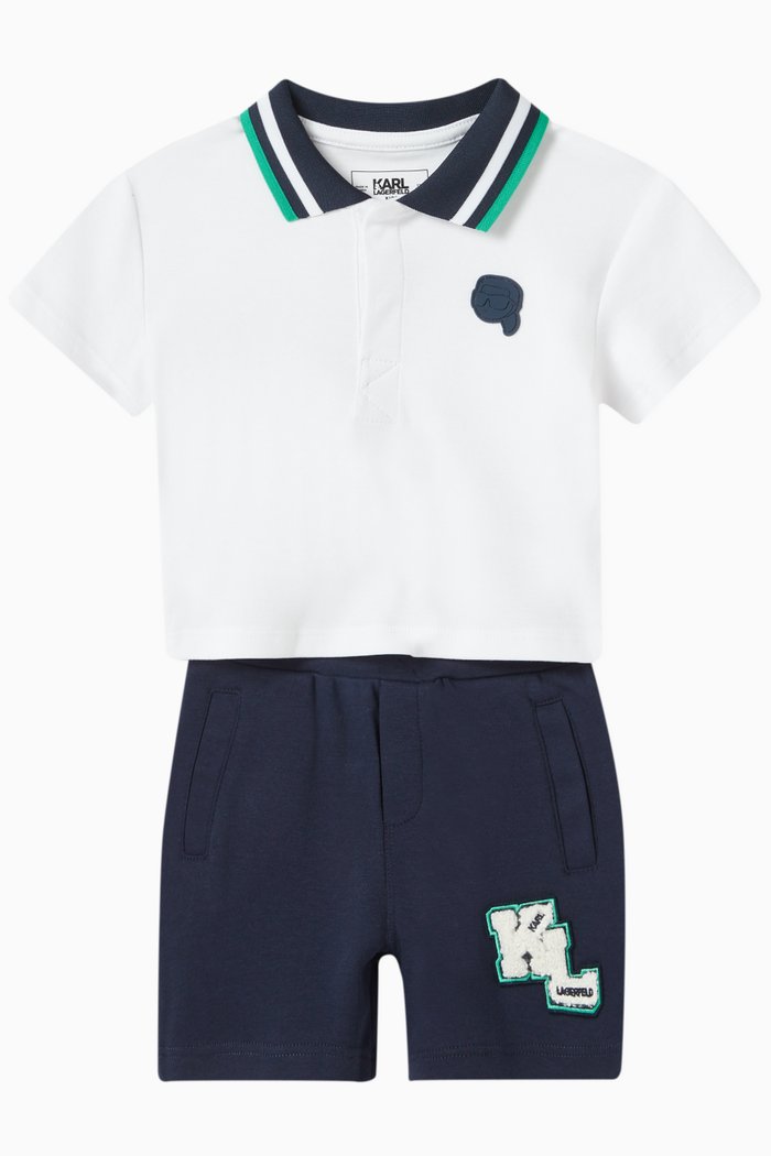 

Ikonik Polo Shirt & Shorts Set in Cotton, White