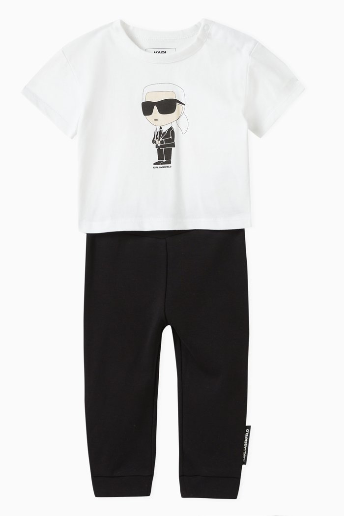 

Ikonik Karl T-shirt & Leggings Set in Cotton, White
