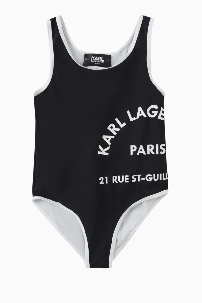 

Logo-print One-piece Swimsuit, Black