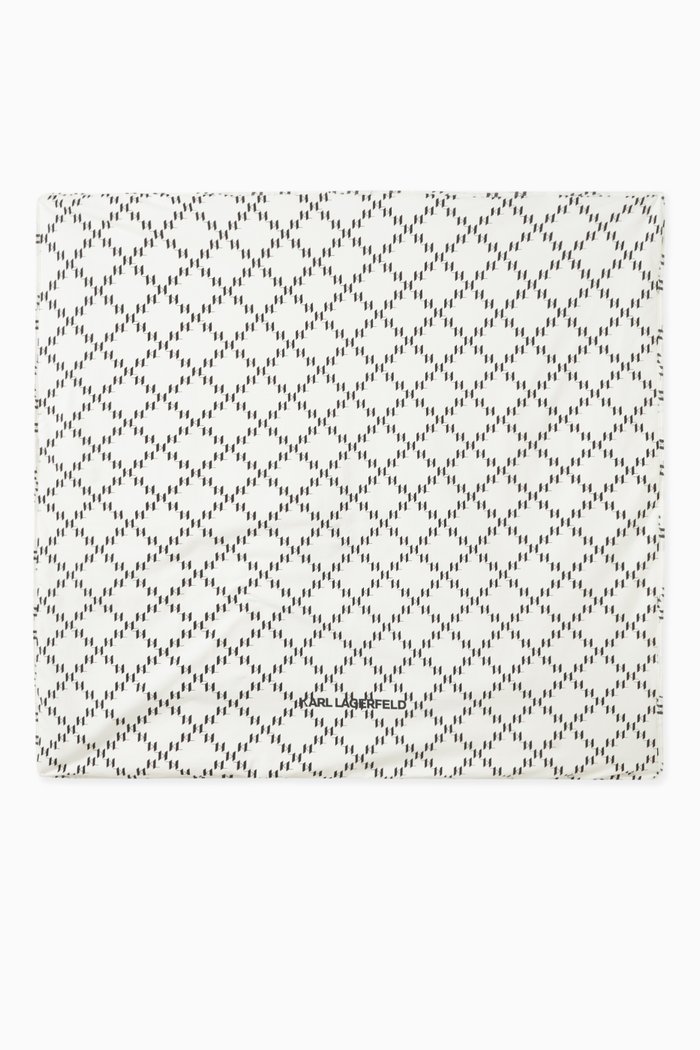 

Monogram Logo Baby Blanket in Organic Cotton, Neutral