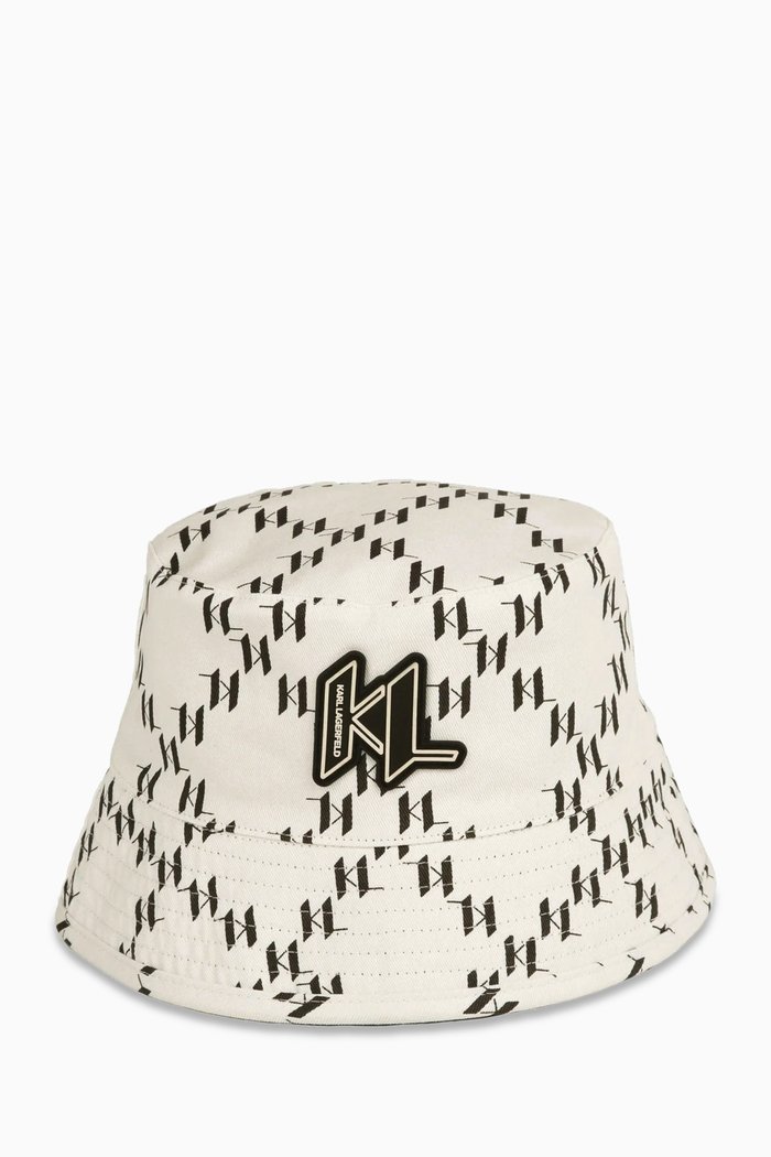 

Logo-appliqúe Reversible Bucket Hat in Cotton, Neutral