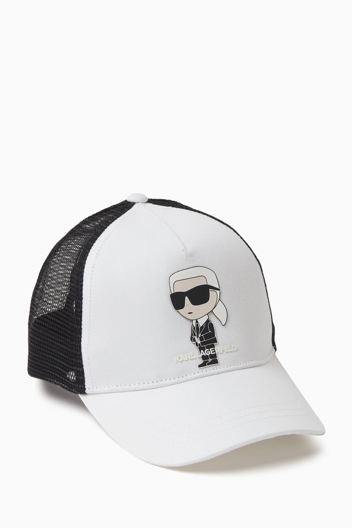 

Ikonik Karl Baseball Cap in Cotton, White