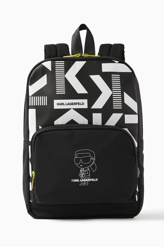 

Small K/Ikonik Logo-print Backpack, Black