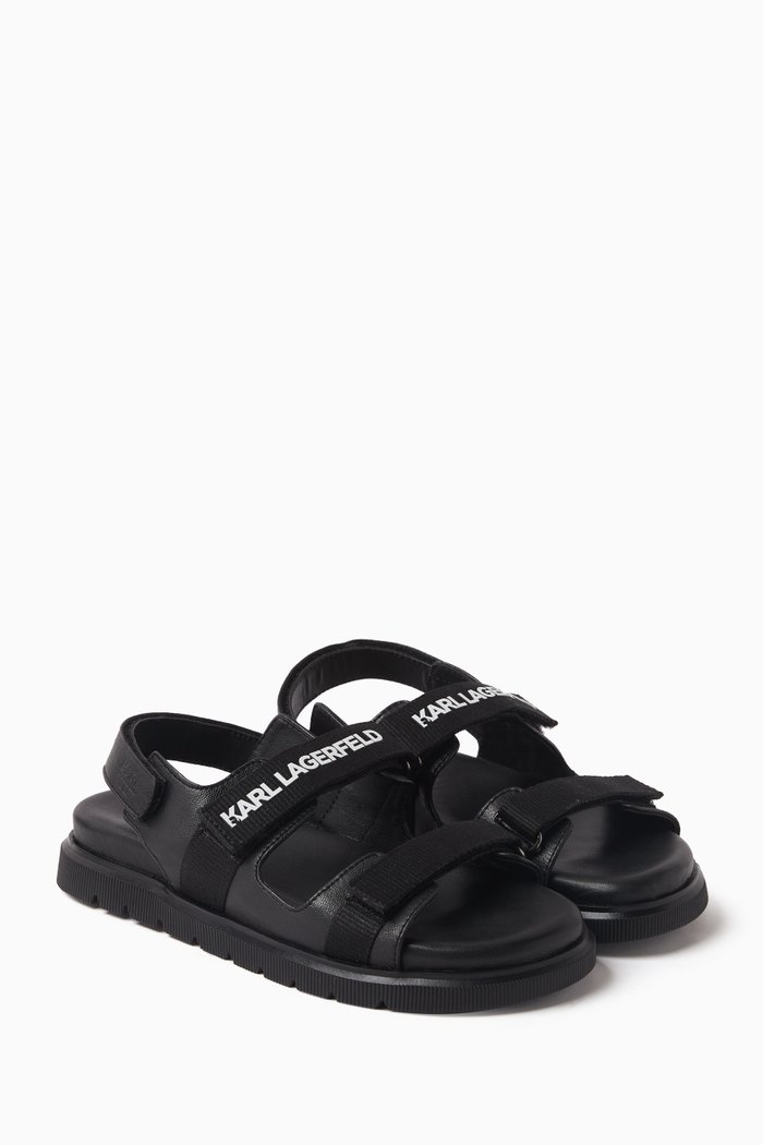 

Logo Sandals in Sheepskin, Black