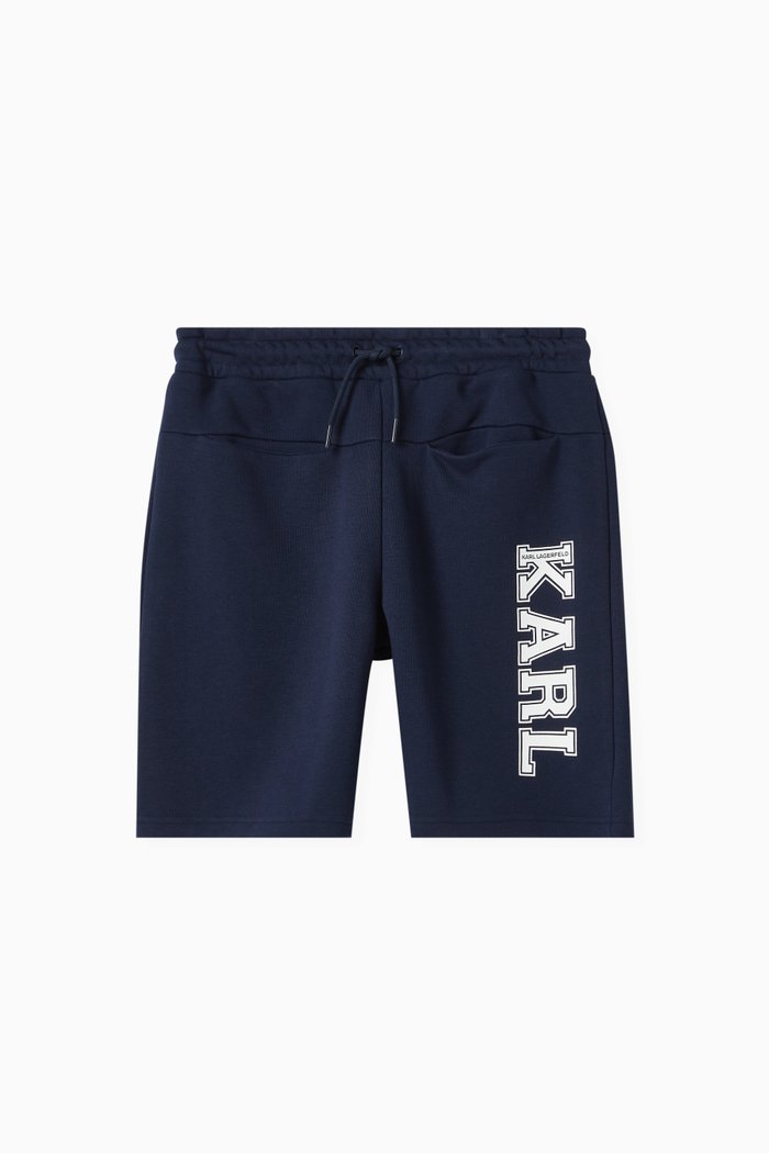 

Logo Track Shorts in Cotton Blend, Green