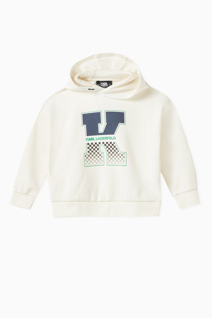 

Logo-print Hoodie in Cotton Blend, Neutral