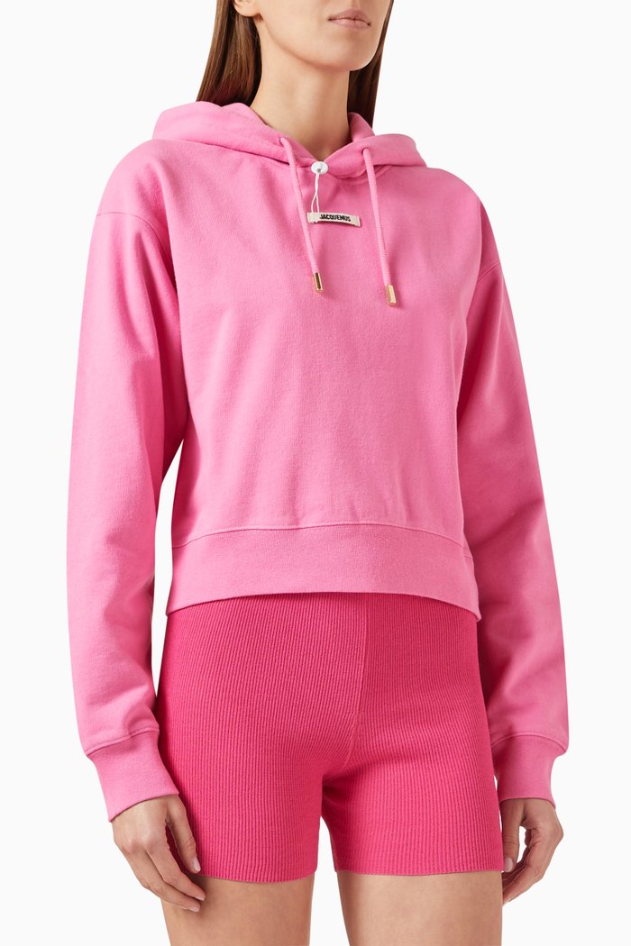 

Le Hoodie Gros Grain in Cotton-fleece, Pink