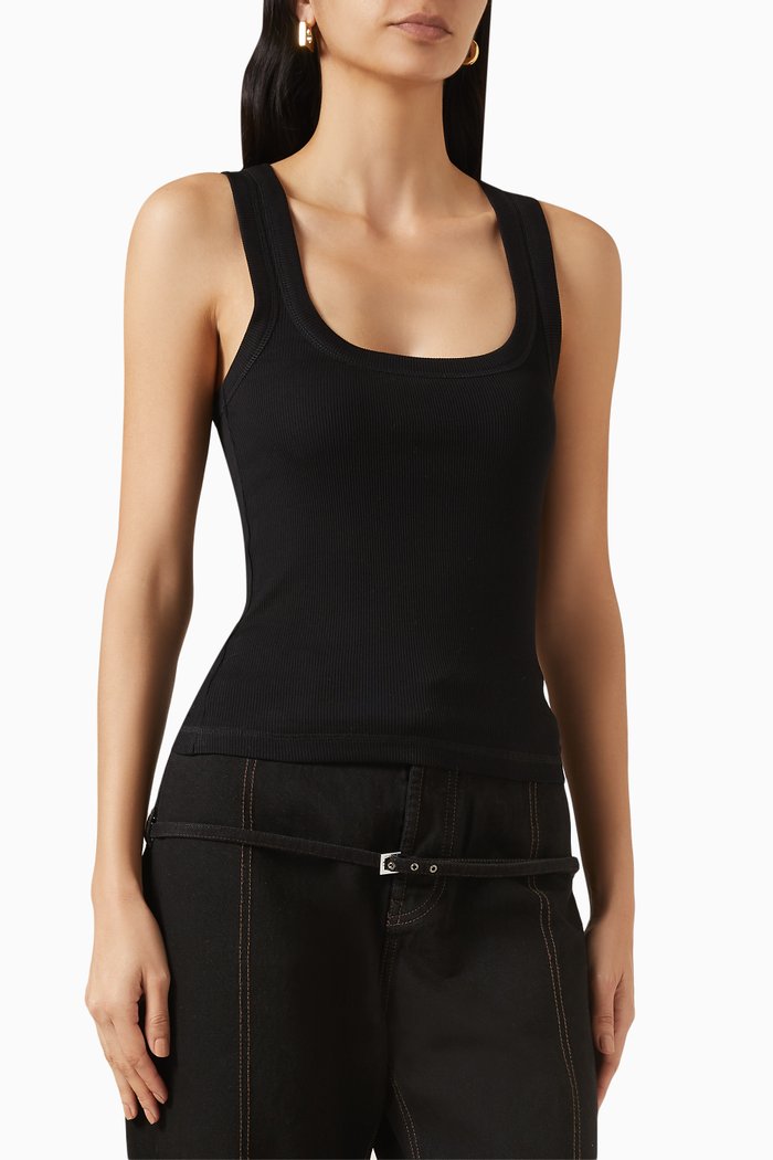 

Le Débardeur Gros Grain in Rib-jersey, Black