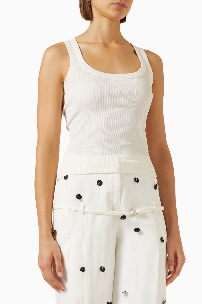

Le Débardeur Gros Grain in Rib-jersey, White