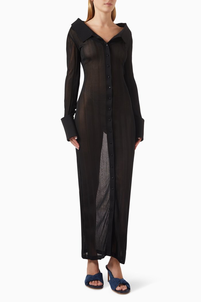

La Robe Manta Maxi Dress in Knit, Black