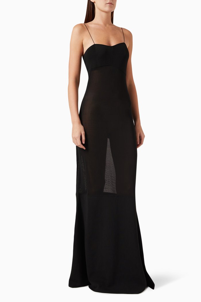 

La Robe Fino Maxi Dress in Viscose Knit, Black
