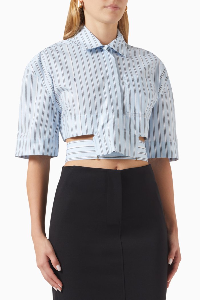 

La Chemise Courte Bari Shirt in Cotton, Blue