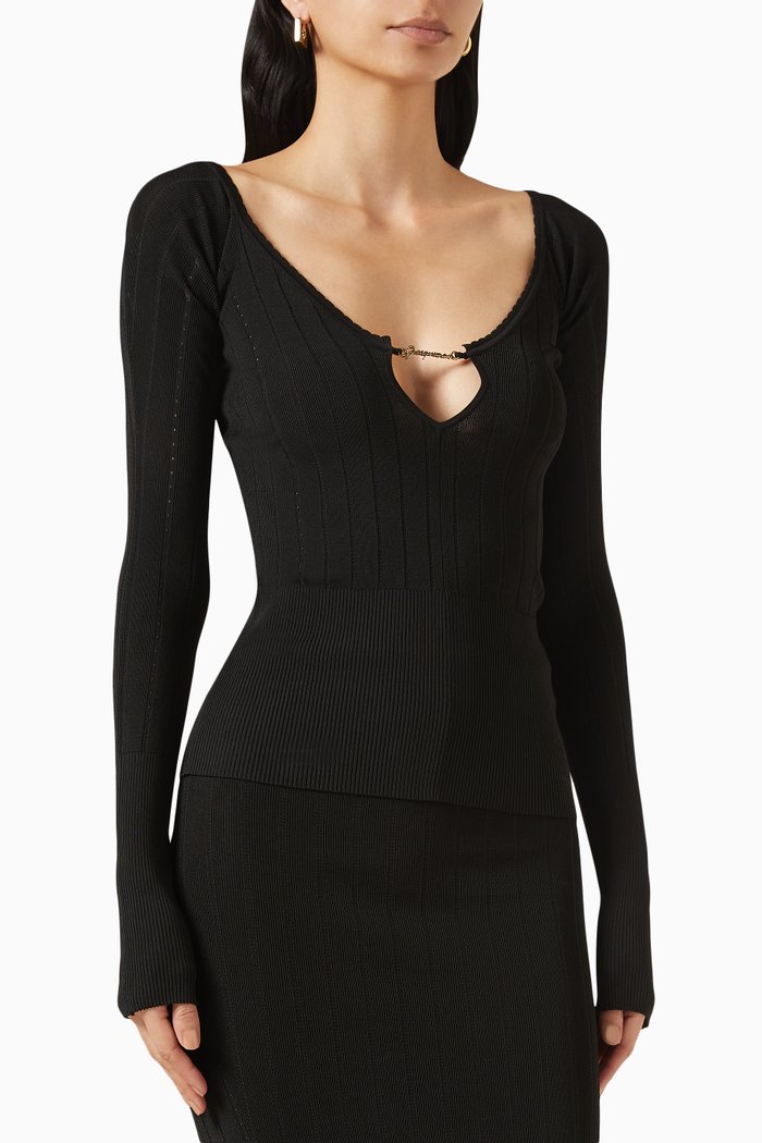 

Le Haut Pralu Top in Viscose Knit, Black