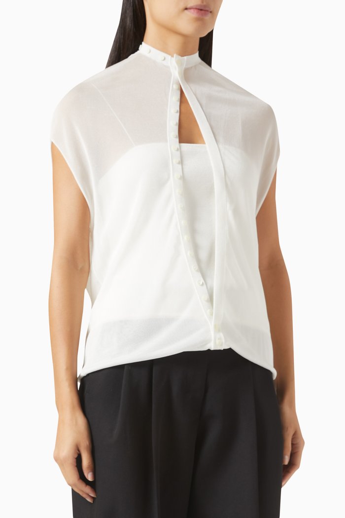 Cape Top in Sheer-viscose, White
