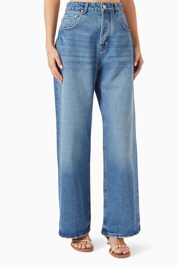 

Le de-Nîmes Large Oversized Jeans in Denim, Blue