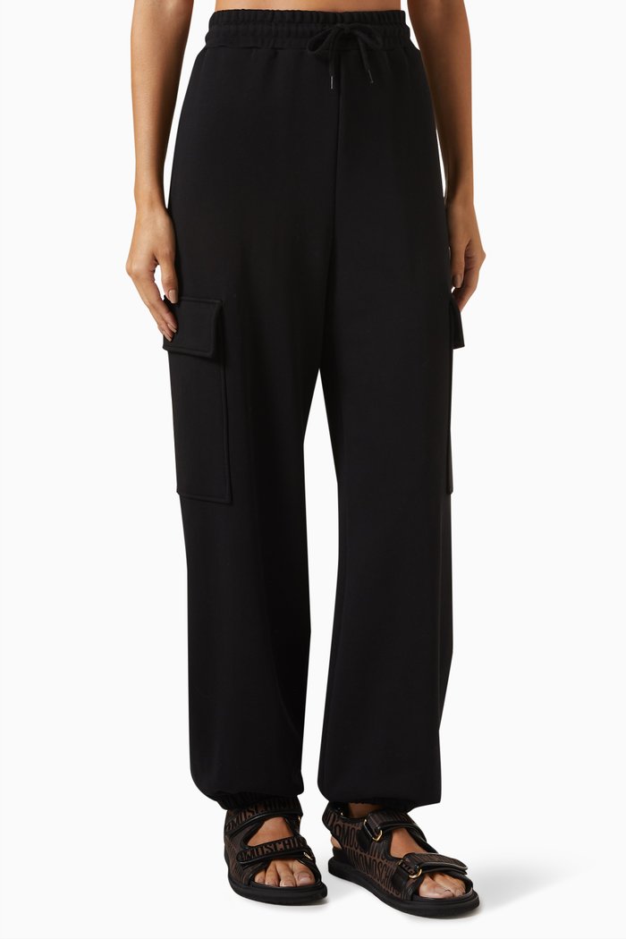 

Tapered Pants in Cotton Jersey, Black