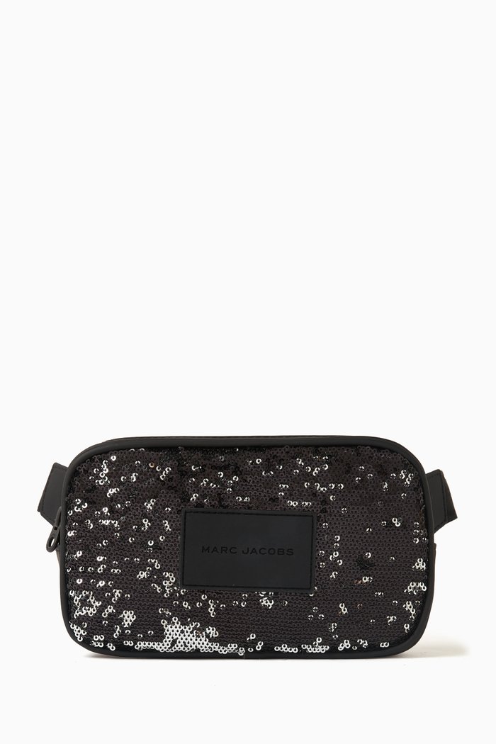 

Sequin Logo-patch Belt Bag, Black