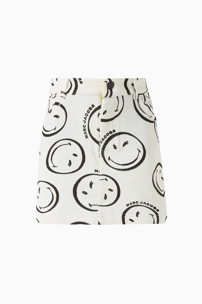 

Smiley Logo-print Skirt in Cotton, Neutral