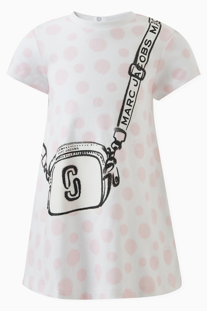 

Graphic-print T-shirt Dress in Cotton Jersey, Neutral