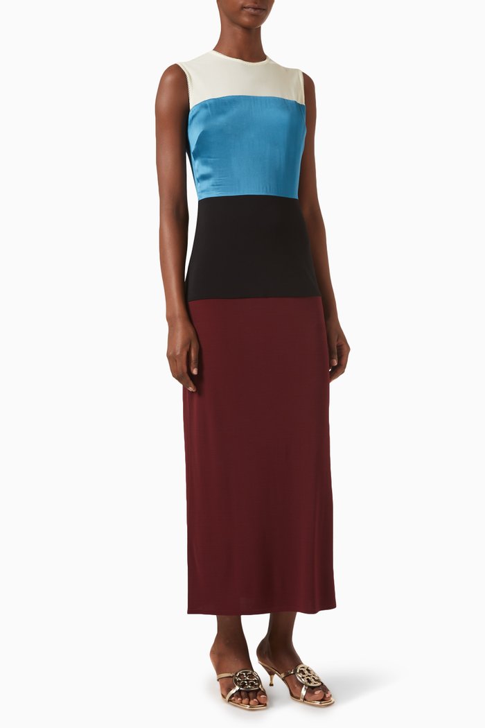 

Colour-block Sleeveless Dress, Black
