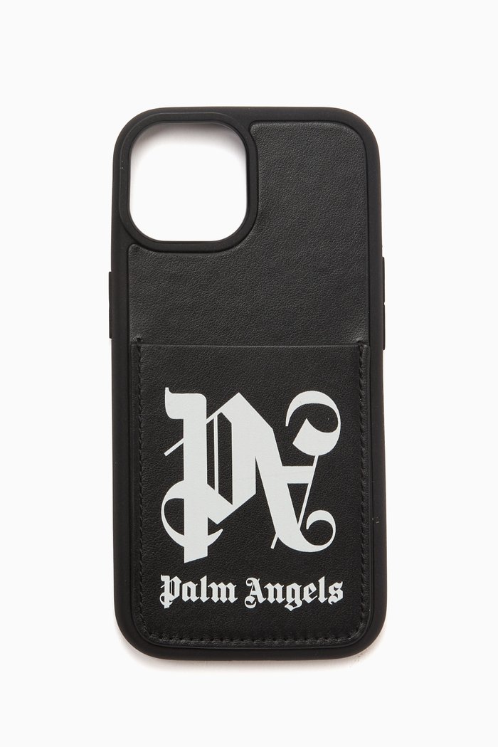 

iPhone 15 Monogram Case in Calf Leather & TPU, Black