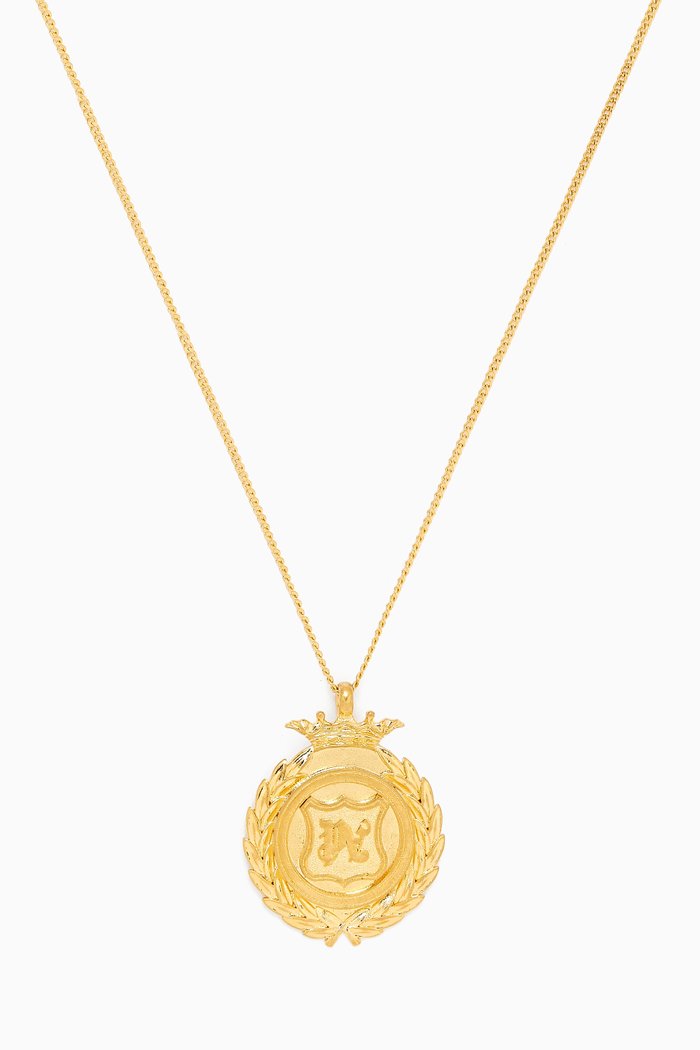 Monogram Chevalier Necklace in Brass, Gold