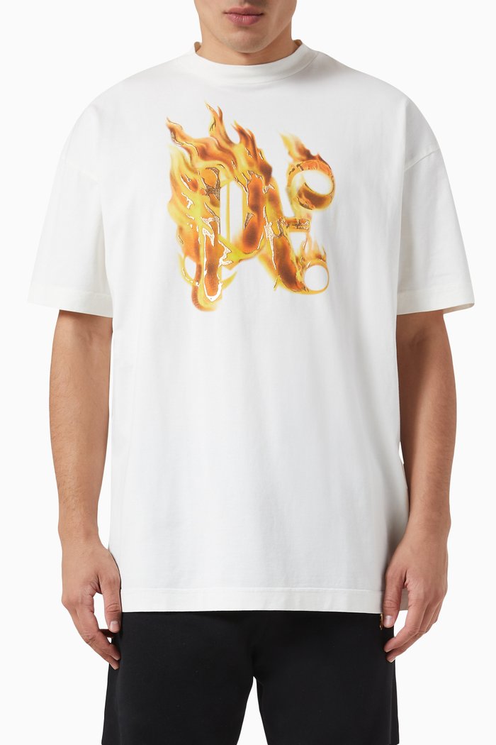 

Burning Monogram T-shirt in Cotton, White