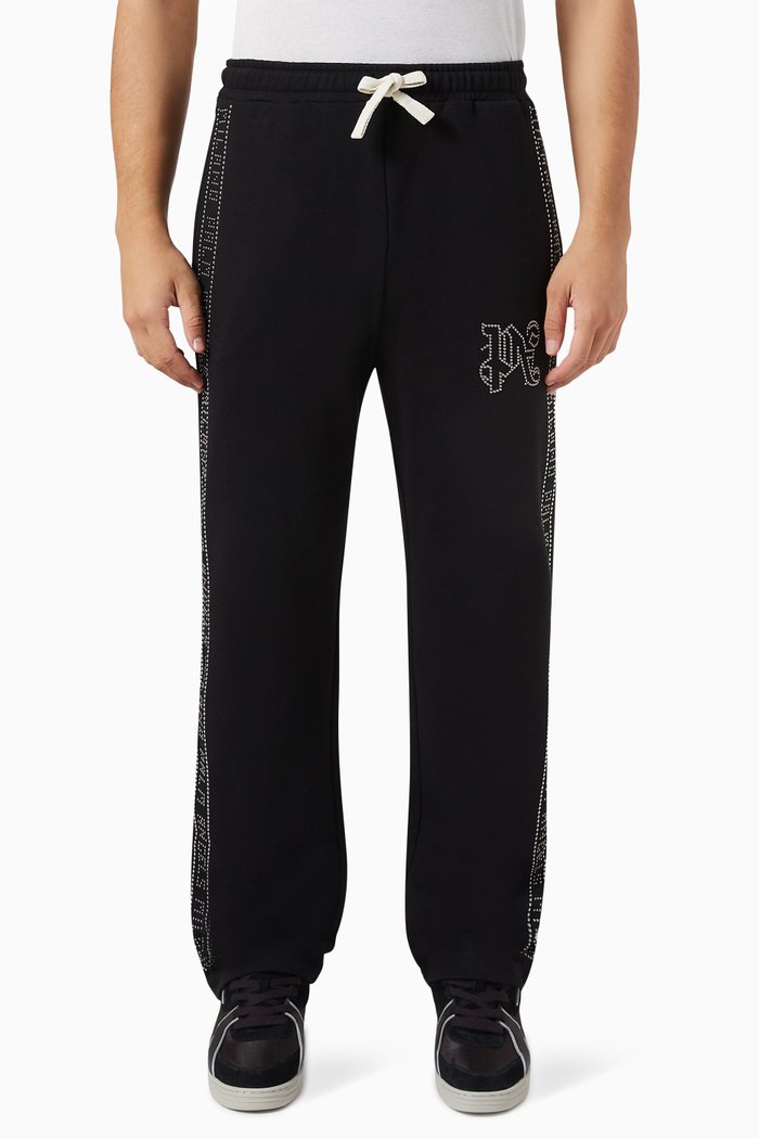 

Monogram Studded Sweatpants in Cotton, Black