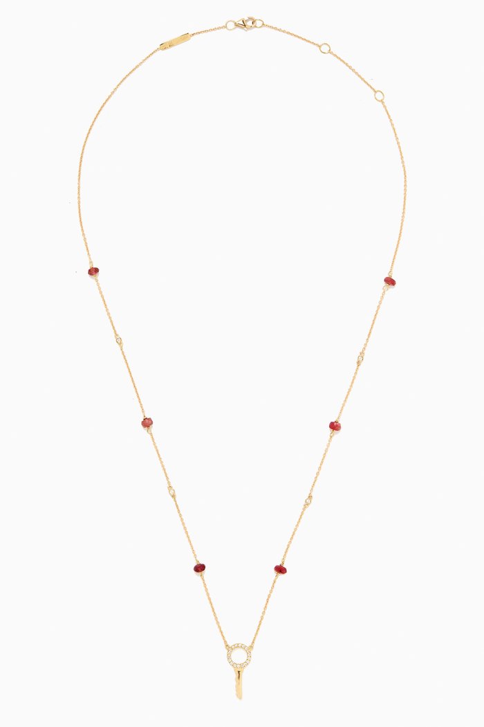 

Petite Key To My Heart Diamond & Ruby Necklace in 18kt Gold, Yellow