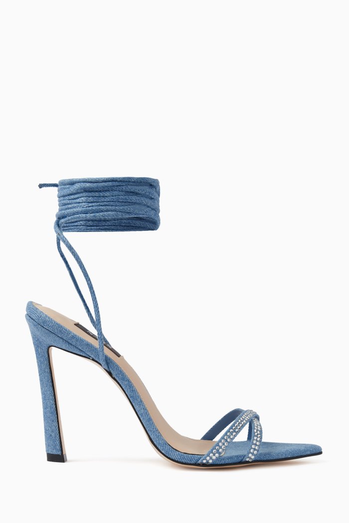 

Bree 100 Crystal-embellished Sandals in Denim, Blue
