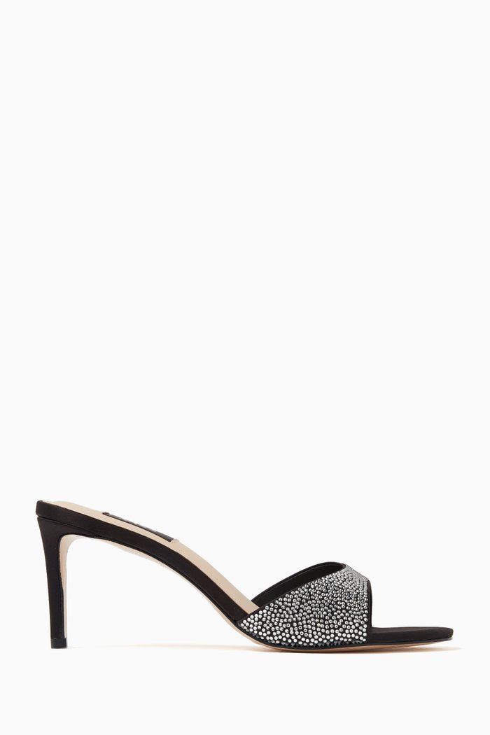 

Paz 65 Crystal-embellished Mule Sandals in Satin, Black