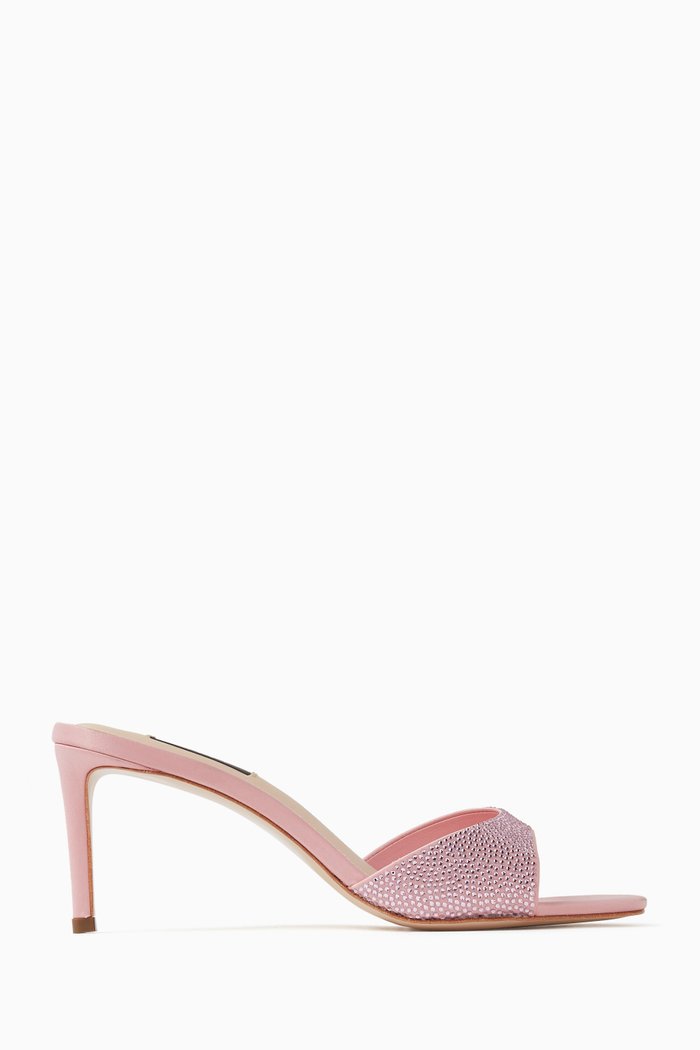 

Paz 65 Crystal-embellished Mule Sandals in Satin, Pink