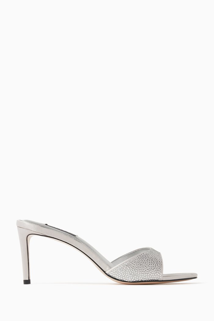 

Paz 65 Crystal-embellished Mule Sandals in Satin, Silver