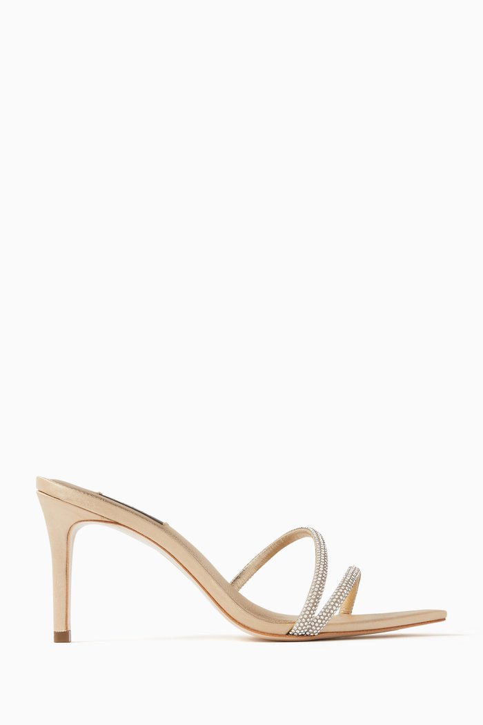 

Deva 80 Crystal-embellished Sandals in Satin, Gold