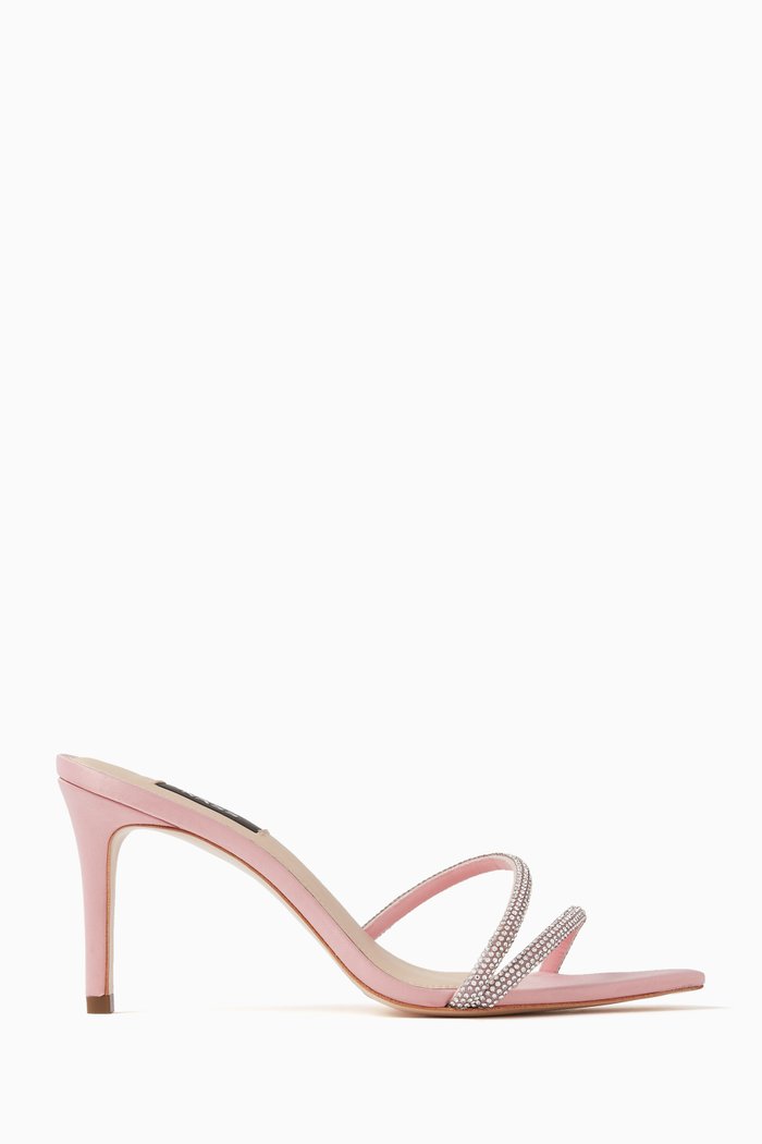 

Deva 80 Crystal-embellished Sandals in Satin, Pink