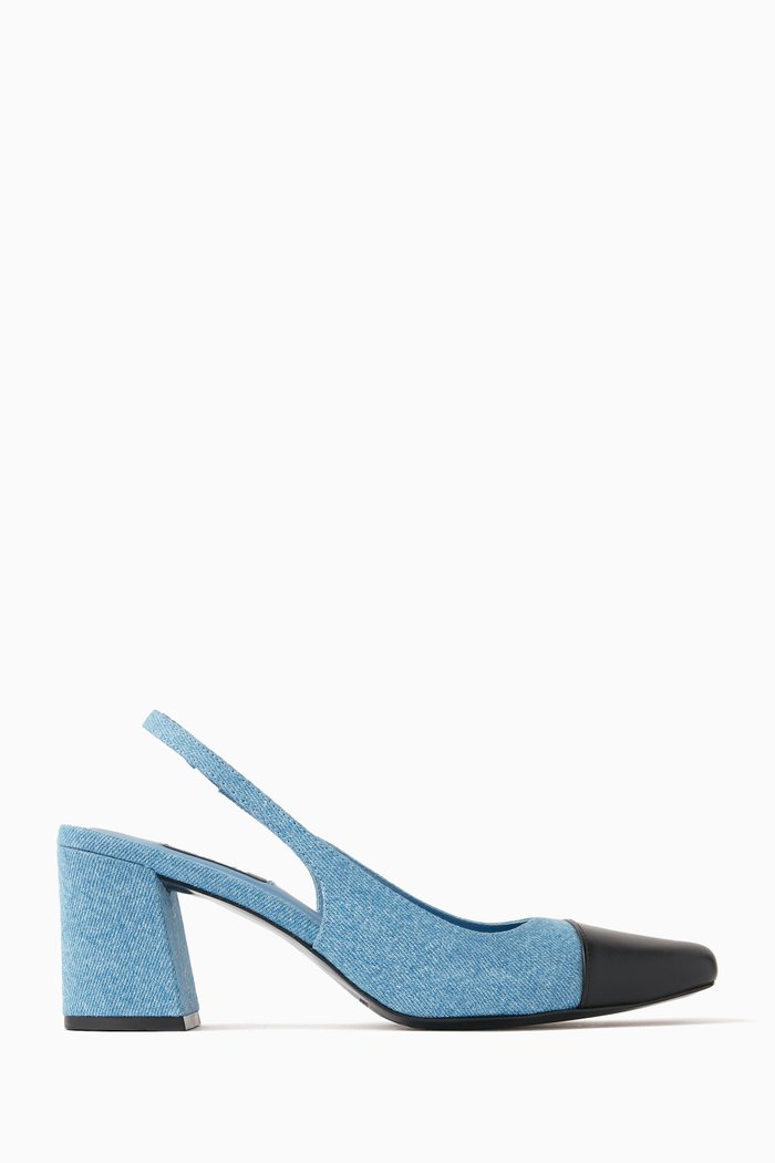 

Marcy 65 Crystal-embellished Slingback Pumps in Satin, Blue