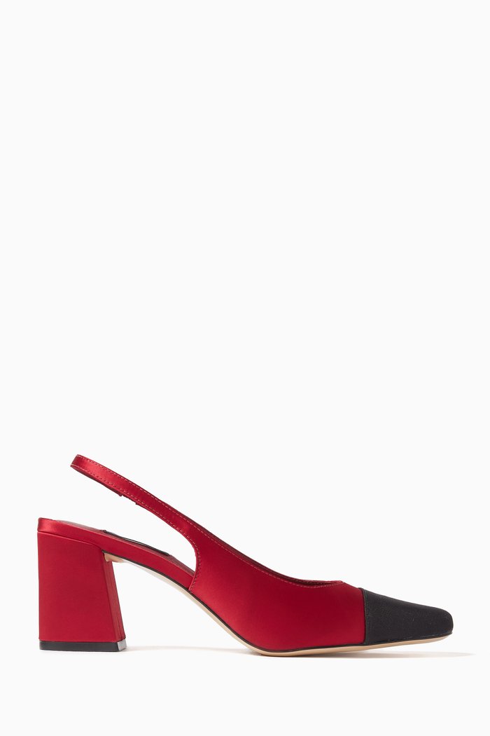 

Marcy 65 Crystal-embellished Slingback Pumps in Satin, Burgundy