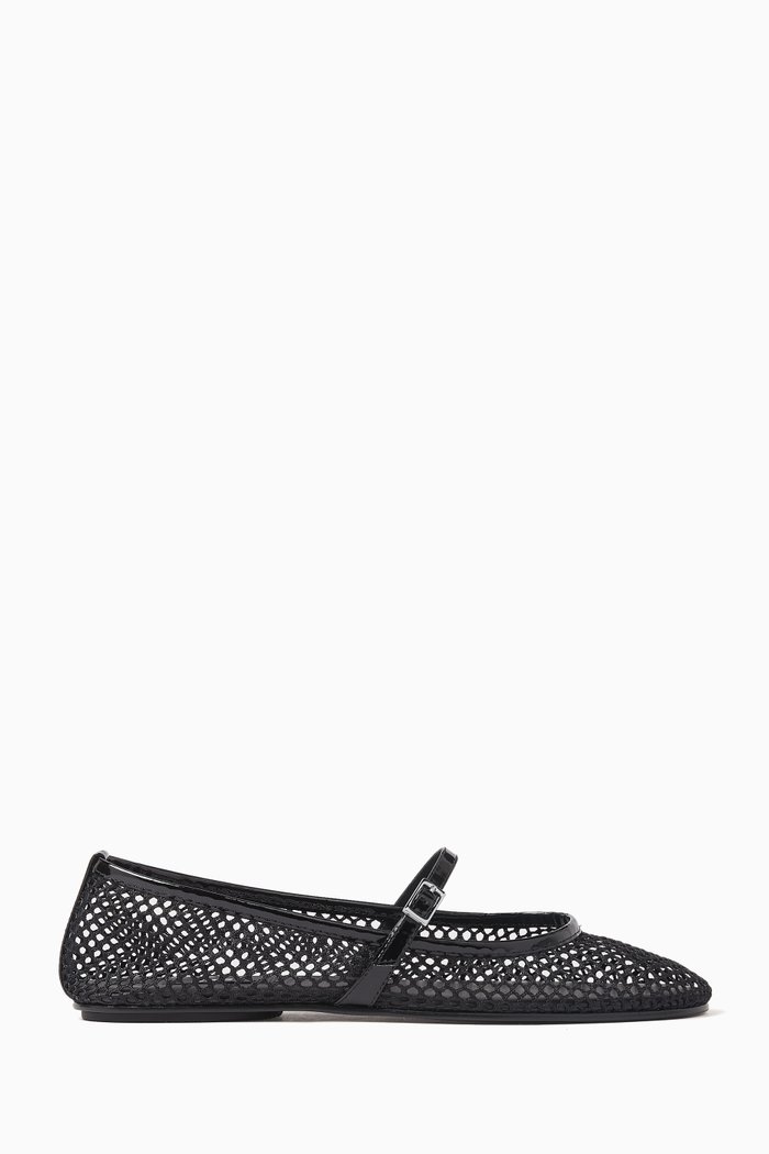 

Mika Ballerinas in Patent Leather & Mesh, Black