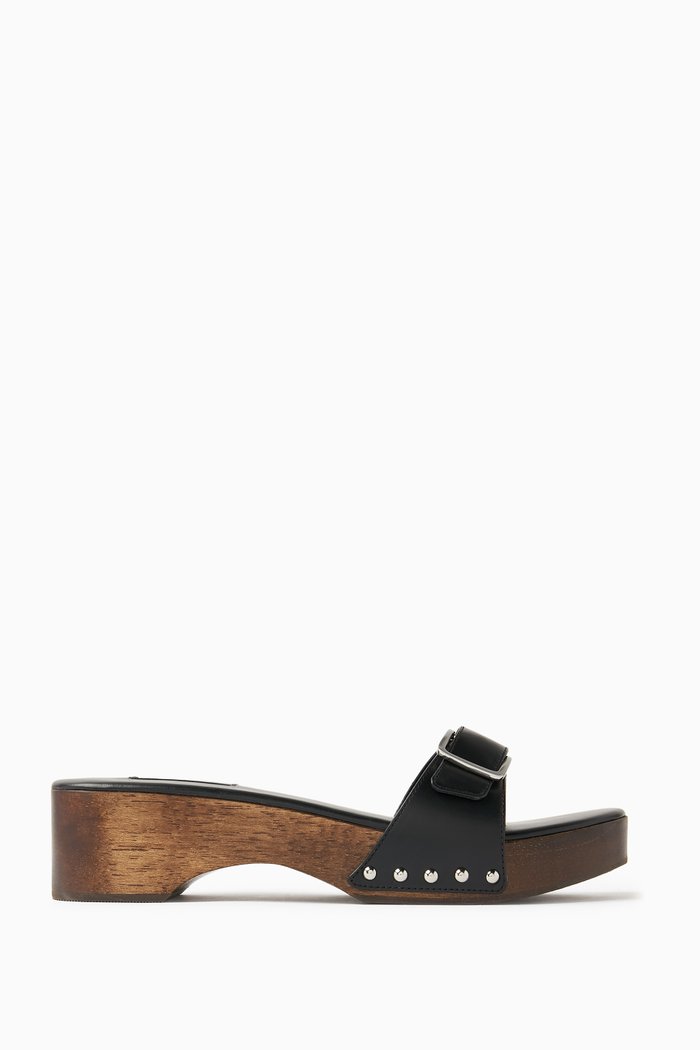 

Platza 40 Studded Clogs in Nappa, Black