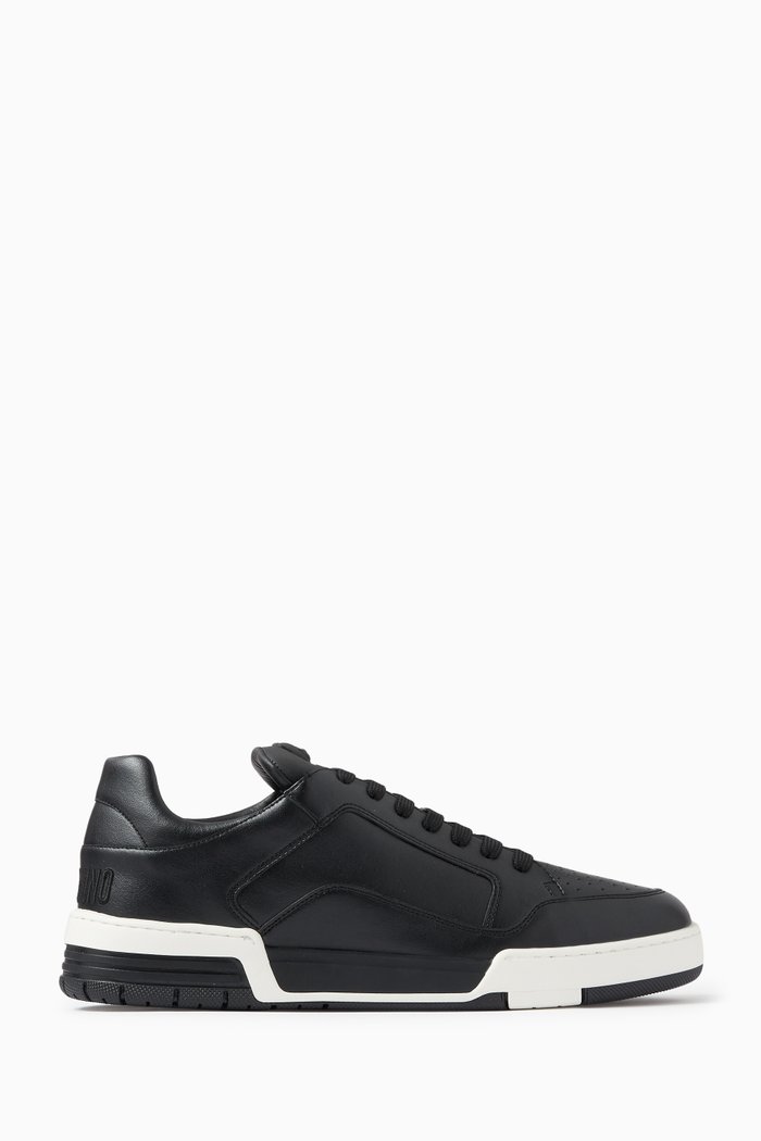 

Logo Sneakers in Calf Leather, Black