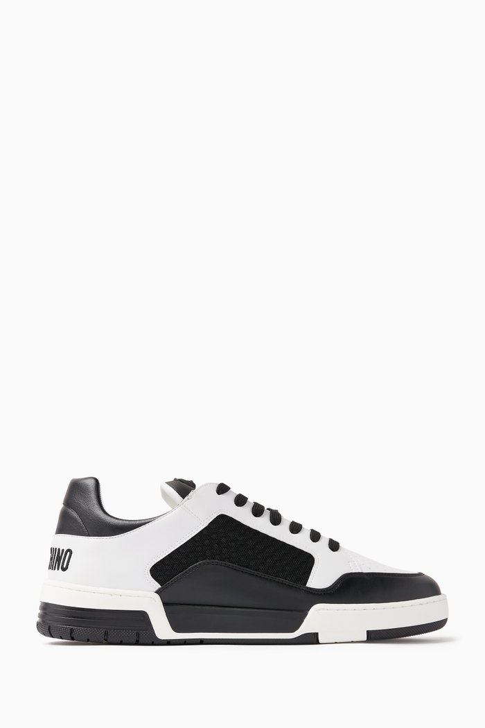 

Logo Sneakers in Calf Leather, Black