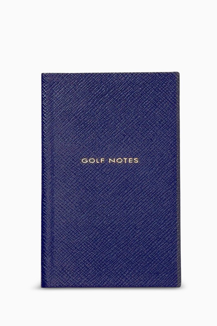 

"Golf Notes" Panama Notebook in Crossgrain Leather, Blue