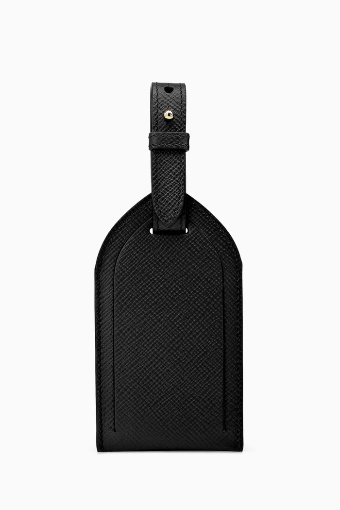 

Panama Luggage Tag in Crossgrain Leather, Black