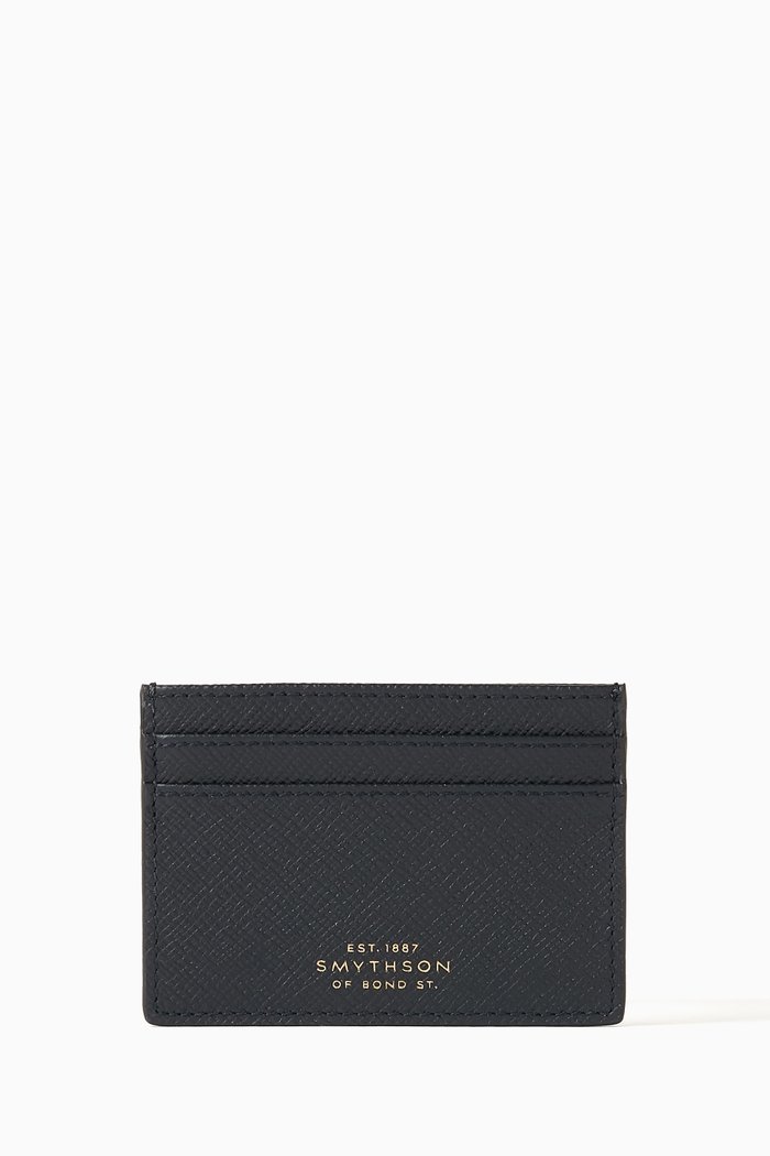 Flat Card Holder in Panama, Black