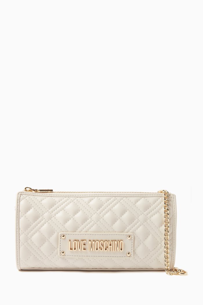 Small Shoulder Bag in Quilted Leather, White