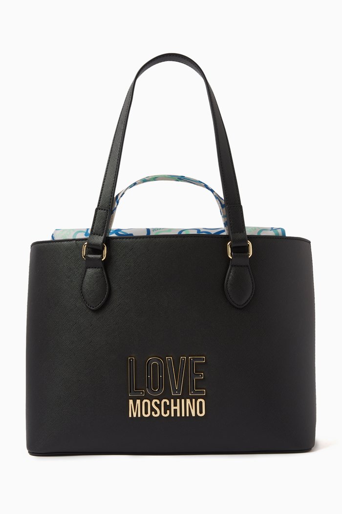 

Jelly Medium Tote Bag in Faux Leather, Black