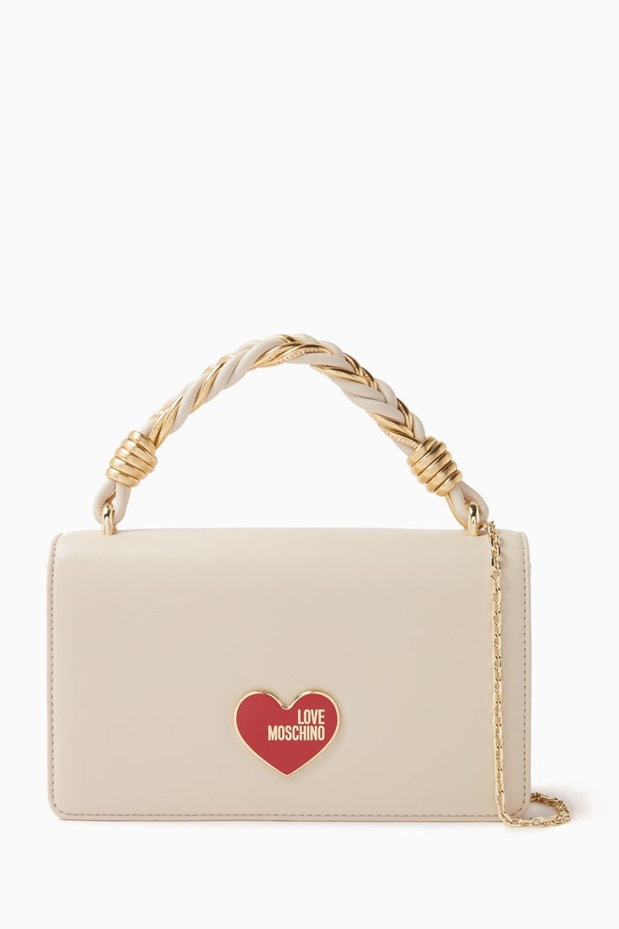 

Smart Daily Enameled- logo Bag in Faux Leather, White