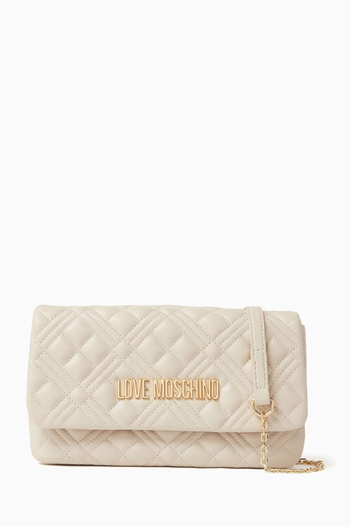 

Small Smart Daily Crossbody Bag in Quilted Faux Leather, White