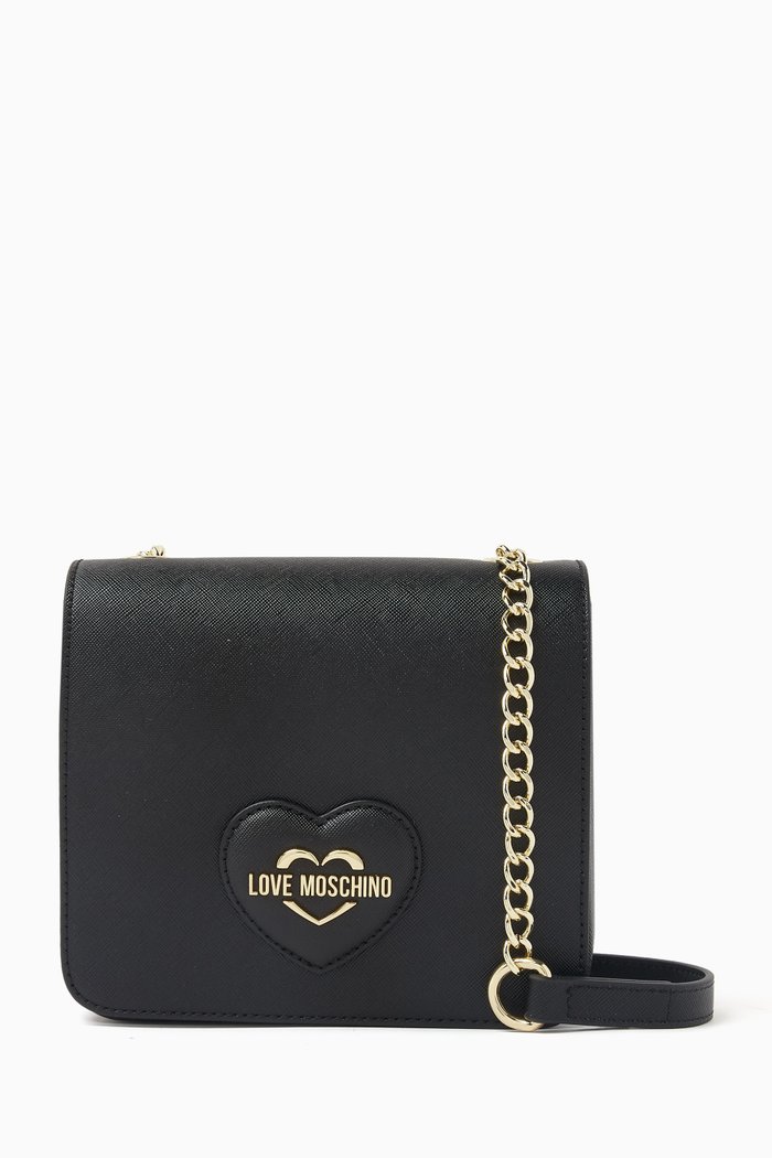 

Mini Sweet Heart Crossbody Bag in Faux Leather, Black